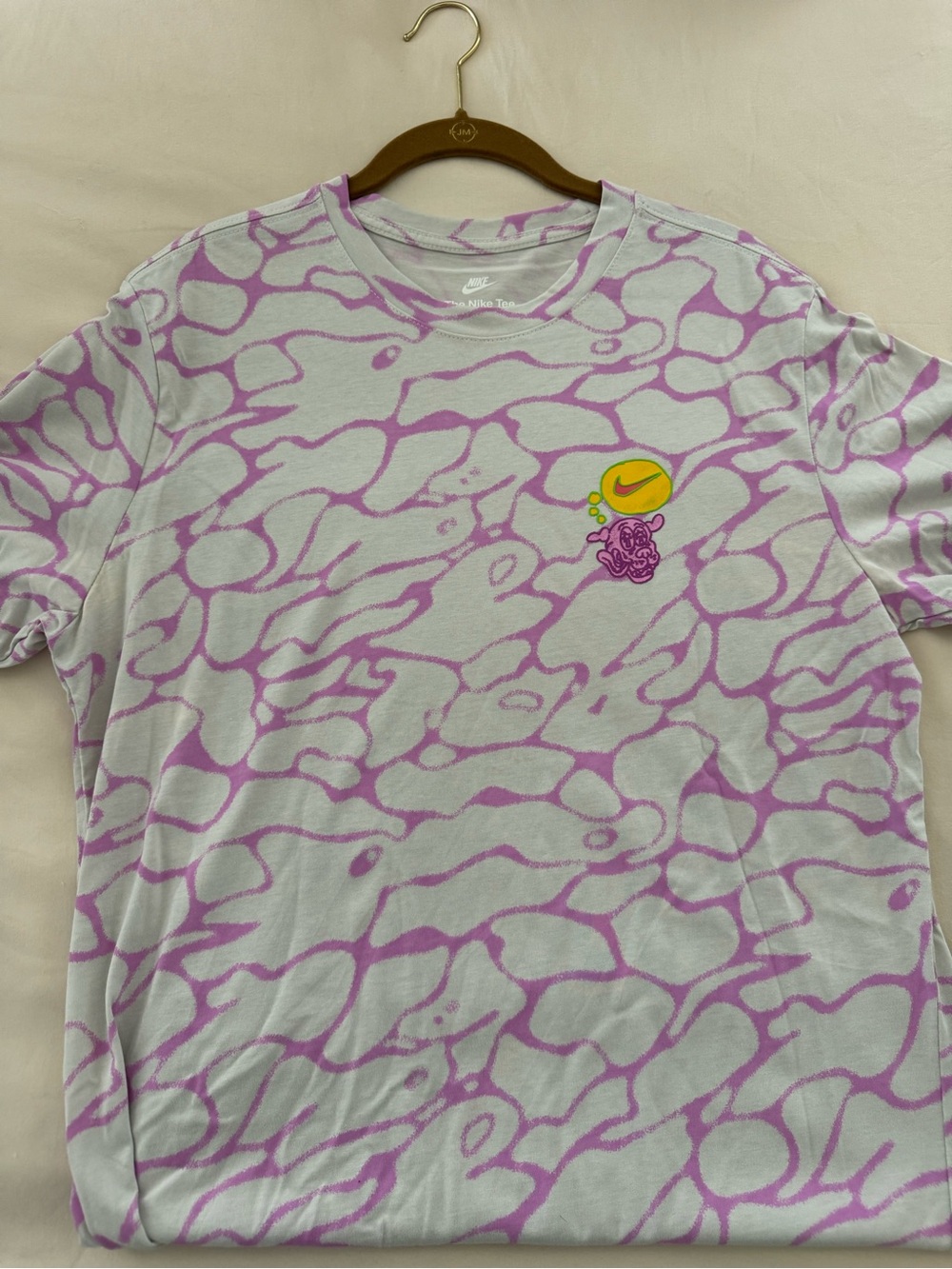 Nike Light Gray Tee with Purple Wave Print